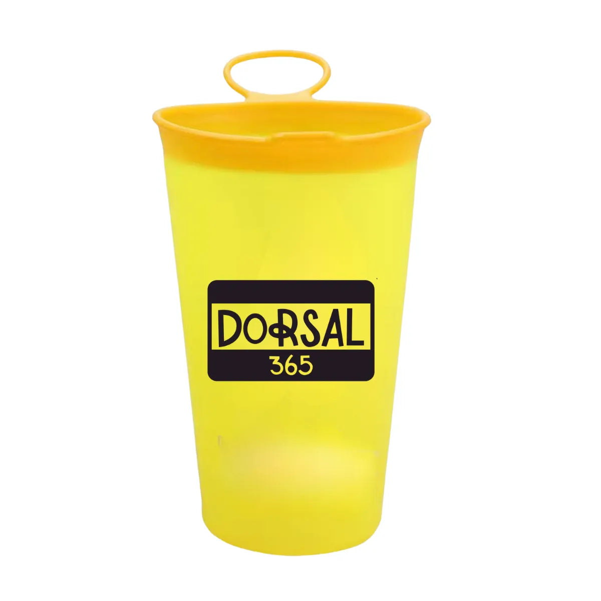 Vaso plegable running 200 ml reutilizable Dorsal365 para trail running y actividades outdoor.