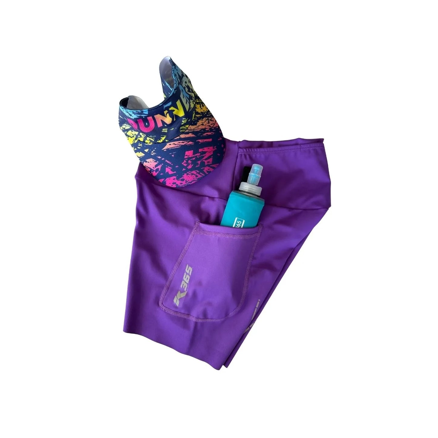 Calzas Running Cortas Con 3 Bolsillos Mujer - Morado