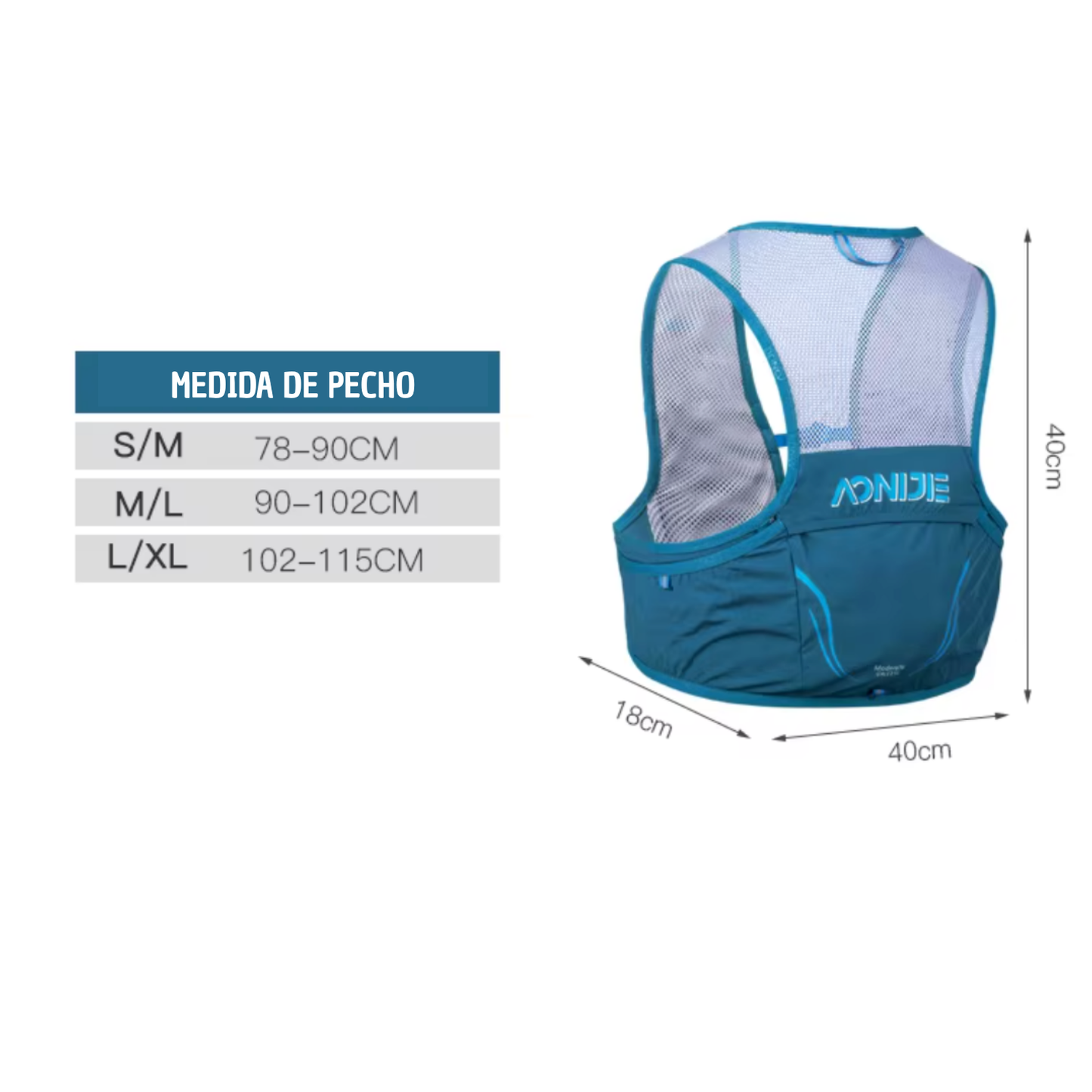 Chaleco Hidratación 2.5L para Running y Trail  Azul