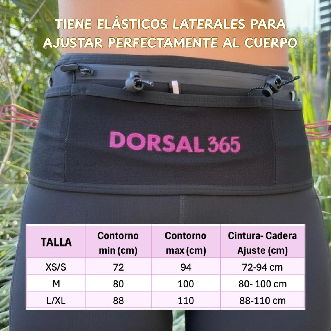 Cinturón Running New York con Portadorsal – Máxima Capacidad Fucsia