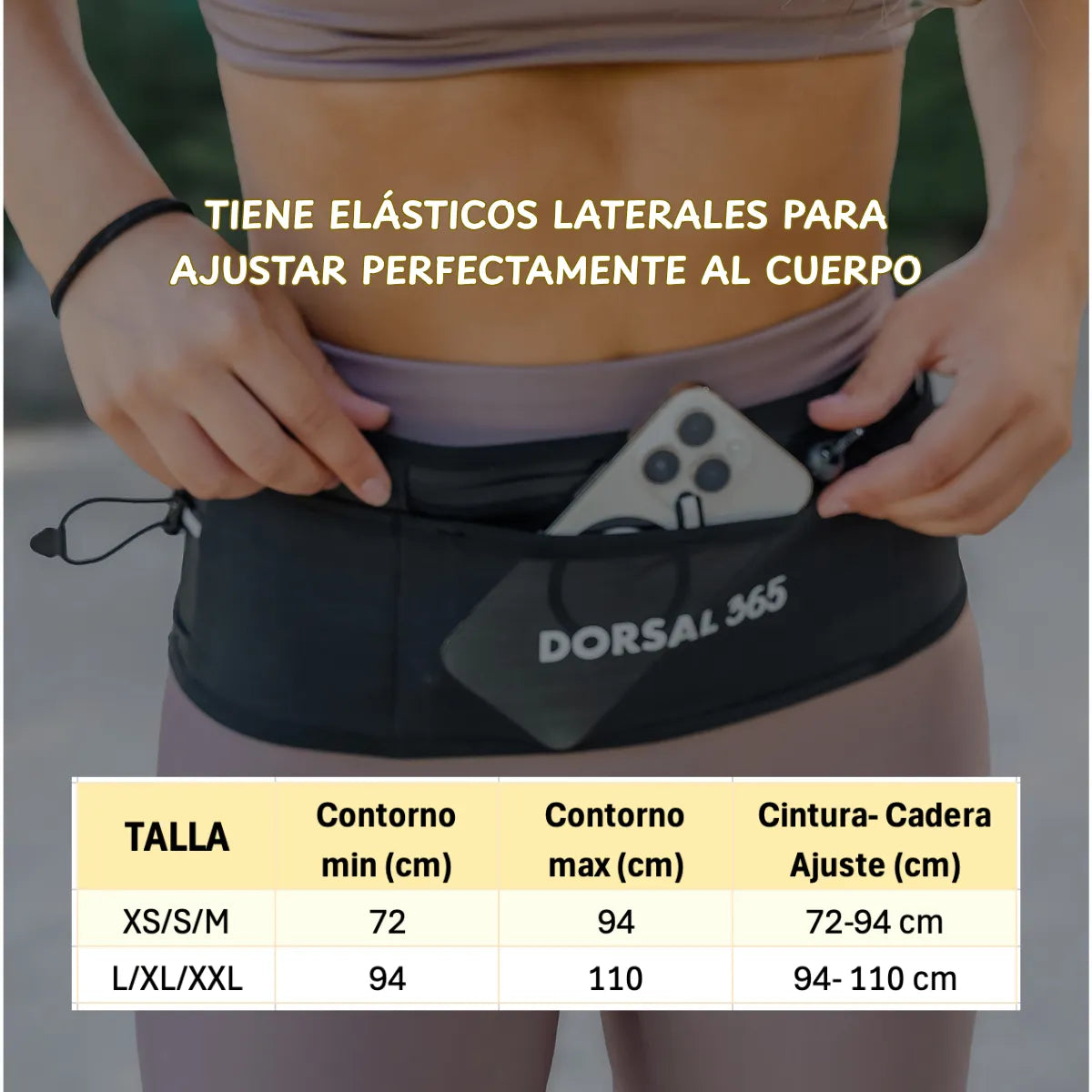 Cinturon con elásticos laterales para ajuste perfecto