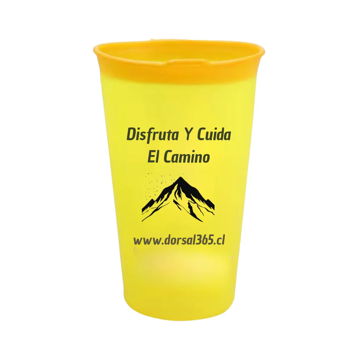 Vaso plegable running 200 ml reutilizable Dorsal365 para trail running y actividades outdoor.